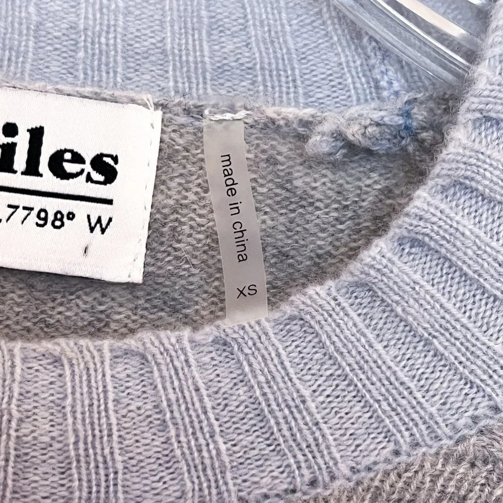 27 Miles Malibu 100% Cashmere Striped Crew Neck Lightweight Designer Sweater XS - Picture 5 of 8